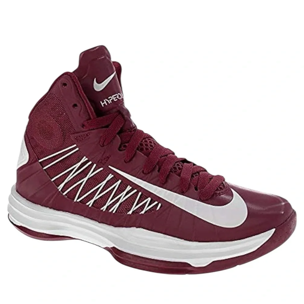 Nike HYPERDUNK 2012 Hi-Top Sneakers RARE Size 17 Maroon & White NWOT